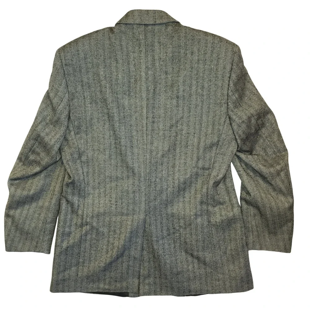 Botany 500 Mens Grey Herringbone‎ Lambswool Blazer Sport Coat 44 Long 44L